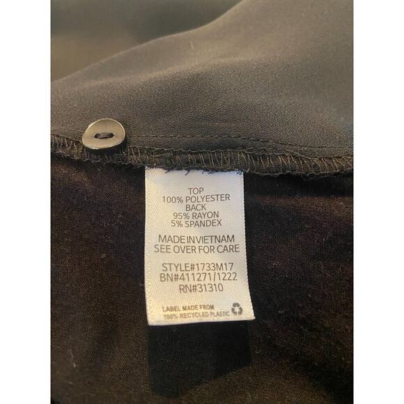 Fortune + Ivy Mixed Material Tie-Front Cap Sleeve Blouse, Size Small - Picture 6 of 7